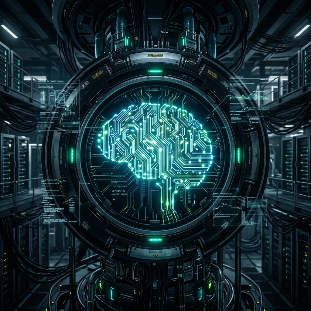 Diagrama de arquitectura de eficiencia operativa con IA - Synthara Colombia